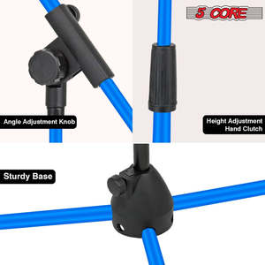 5 Core Mic Stand Floor Height Adjustable <b>Tripod</b> Microphone Stands w Extending Telescoping Boom Arm - Product Image 4