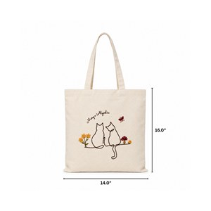 Sac fourre-tout en toile matelassé et brodé Meow & Bloom, couleur unie personnalisée avec fermeture à bandoulière, toutes saisons - Product Image 4