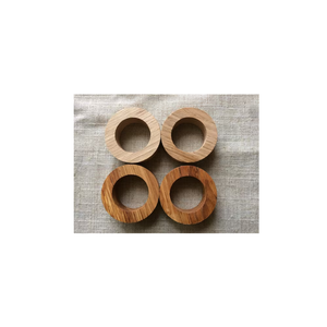 Rond de serviette en bois de style créatif dans le style en gros anneaux de serviette antiques à la forme ronde basse - Product Image 1