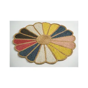 Cultivated Craftsmanship Handwoven Jute <b>Rug</b> Meticulously Designed Floor Use Infusing Natural Beauty Your Living <b>Space</b> Plush Pile - Product Image 1