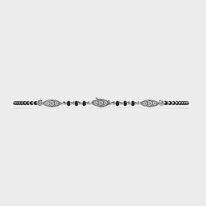 IGI Certified Round Brilliant Cut Lab Grown Diamond Station Mangalsutra <b>Bracelet</b> in <b>Solid</b> 925 Sterling <b>Silver</b> - Product Image 1