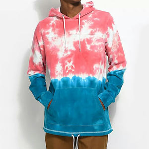 Sudadera con capucha y cremallera personalizada en relieve de peso pesado Tie-Dye con tela de peso pesado 350gsm sudadera de rizo francés de gran tamaño para hombres - Product Image 3