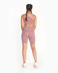 Conjunto Deportivo Sin Costuras para Mujer al por Mayor, Sujetador Deportivo con Espalda Descubierta y Pantalones Cortos con Efecto Push-Up, Ropa de Yoga y Fitness de 2 Piezas - Product Image 4