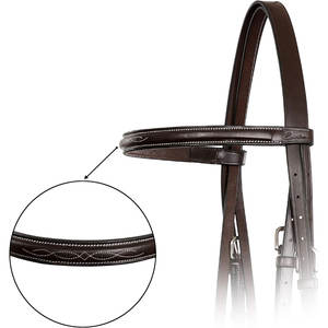 Bride Hunter avec rênes lacées Bride anglaise cousue fantaisie Culotte en cuir de qualité supérieure Muserolé Bandeau à sourcils - Product Image 6