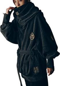 Sweats à capuche pour hommes, style streetwear futuriste, noir - Product Image 5