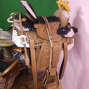 Selle de course de chevaux Western Show en cuir 100%, légère, origine, modèle fait à la main, en cuir indien, de haute qualité - Product Image 1