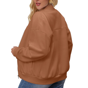 Full Zipper Casual Wear Women Bomber <b>Jacket</b> In Low MOQ 2025 New Designer Windbreaker Bomber <b>Jacket</b> For <b>Ladies</b> - Product Image 2