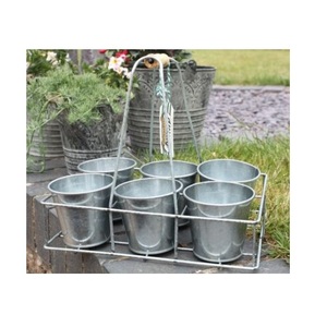 Jardinières en métal galvanisé, fournitures d'usine en gros, cage de support en métal, fenêtre personnalisée, décors de table, jardinières avec plateau - Product Image 2