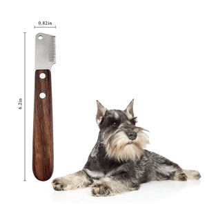 Cuchillo para pelar abrigos de acero inoxidable para perros con mango de madera, instrumento veterinario reutilizable antideslizante para el cuidado de mascotas - Product Image 4