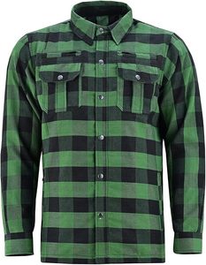 Chemise en flanelle doublée coupe-vent pour l'hiver, pour les motards, équipement de protection pour moto pour hommes - Product Image 1