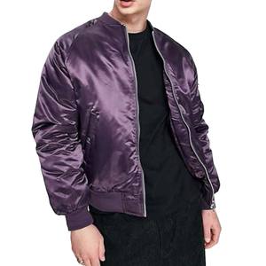 Hip Hop Satin Varsity Style Letterman Jacket OEM ODM bordado Chaqueta de béisbol de satén de la mejor calidad Chaqueta universitaria unisex - Product Image 1