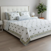 Ensemble de draps et de taies d'oreiller 100% coton |   Imprimé à la main |   Literie de luxe écologique et biologique pour toutes les saisons |   Comptage de fils 300tc |