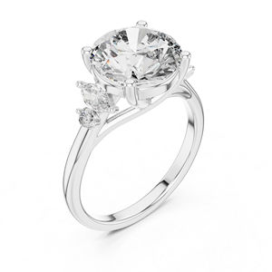 แหวนทองคำ 14K สีเหลือง สำหรับใส่ทำงาน ประดับเพชรทรงมาร์ควิสและทรงกลม ที่ได้รับการเพาะเลี้ยงในห้องปฏิบัติการ |   เพชรที่เพาะเลี้ยงใหม่ - Product Image 6