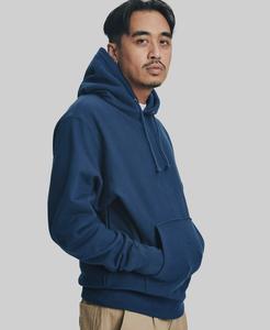 Sweat à capuche en tissage inversé vierge pour hommes, point de contraste personnalisé, polaire de coton réversible - Product Image 2