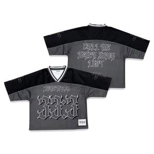 Custom printed Design Mens Crop Mesh Loose Football Jersey Polyester Fabric breathable sportswear classic regular fit t.<b>shirs</b> - Product Image 3