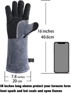 Guantes de soldadura de seguridad de cuero dividido personalizados, protección para manos y brazos, superventas, protección resistente al calor, soldadura a prueba de cortes - Product Image 2