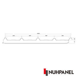 Panel Sándwich para Montaje Solar en Techo, Panel de Techo Aislado PIR de 5 Nervaduras, 1000 mm de Ancho, Resistente al Fuego/Agua, para Cámaras Frigoríficas y Hoteles - Product Image 1