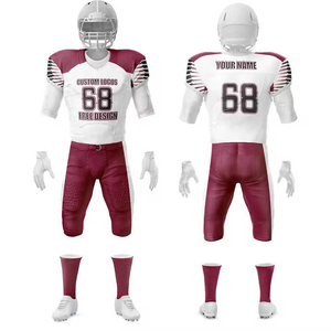 Ensemble d'uniformes de football américain de haute qualité pour l'été, 100% polyester, maillots à manches courtes, taille plus, nom d'équipe personnalisé - Product Image 1