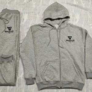 Ensemble sweat-shirt à capuche et pantalon de survêtement personnalisé direct brodé en 3D avec col à capuche 100% coton pour hommes - Product Image 1