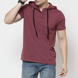 Haute qualité hommes hiver à capuche demi-fermeture éclair T-Shirt fermeture éclair Polyester/coton mélange décontracté rue mode Gym porter élégant haut Logo - Product Image 4