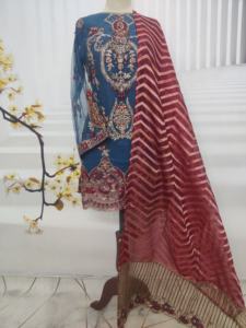 Costume 3 pièces brodé robe traditionnelle pakistanaise vêtements pour femmes vêtements ethniques mode culturelle indien Shalwar Kameez fait à la main - Product Image 6