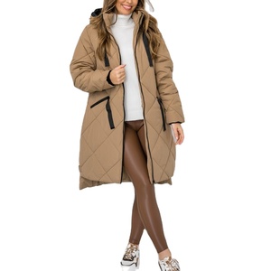 <b>Women's</b> High Quality OEM Winter <b>Parka</b> Windproof <b>Waterproof</b> Long Hood Zipper Closure Pockets Breathable Knitted Eco-Friendly - Product Image 5