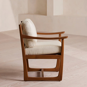 Nuevos muebles de exterior Silla de comedor Madera de teca maciza con cojín Patio - Tiara - Product Image 3