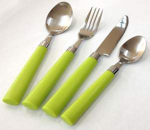 Juego de Cubiertos con Mango de Resina y Cubiertos Metálicos para Hogar, Hotel, Restaurante, Incluye Cuchara para Regalos, Juego de Cubiertos para Bodas y Eventos - Product Image 3