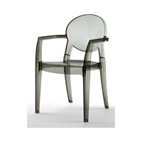 Fauteuil empilable en polycarbonate avec accoudoirs pour usage intérieur et extérieur, chaise de salle à manger transparente pour restaurant, café, terrasse
