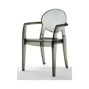 Stackable Polycarbonate Armchair with Armrests for Indoor and Outdoor Use, Transparent Restaurant Cafe Terrace Dining <b>Chair</b> - Product Image 2