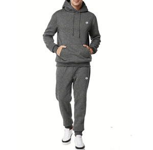 Chándal de jersey con capucha para hombre de alta calidad al por mayor, logotipo bordado personalizado, patrón sólido, algodón liso ligero para invierno - Product Image 1