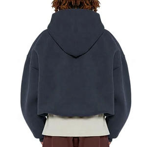 Sudaderas con cremallera personalizadas La mejor calidad Boxy Fit 500 Gsm Sudadera con capucha Algodón Heavyweight Fleece Recortada Hombres Cremallera Sudadera con capucha - Product Image 6