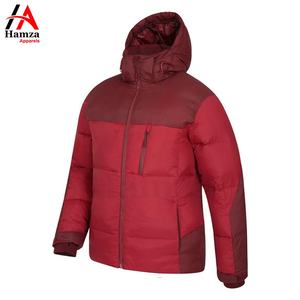 Chaqueta Acolchada Roja para Hombre, Estilo Urbano, 100% Poliéster, 300 GSM, Ecológica, Impermeable, Cortavientos, Cálida, con Capucha, para Invierno - Product Image 3