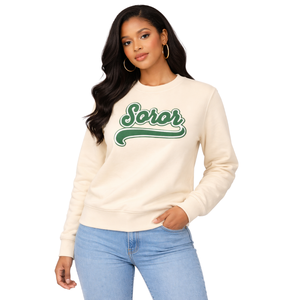 เสื้อสเวตเชิ้ตคอกลม Ivory 08 Soror สีชมพูและสีเขียว สไตล์นักศึกษาหญิง สำหรับกลุ่มพี่น้องนักศึกษาหญิง ดีไซน์ทันสมัย สวมใส่สบาย - Product Image 1