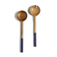 Ensemble de serveur à salade en bois cuillère à salade abordable fourchette fait à la main naturel haute qualité serveur à salade couverts fabriqués par Star Crafts India