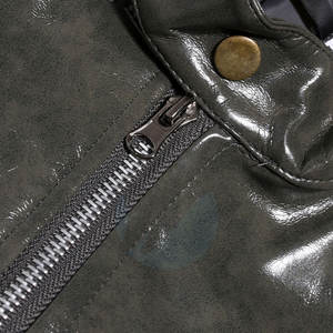 Veste en cuir de mouton pour hommes, style rue, meilleur coupe-vent avec col ras du cou, fermeture éclair, logo personnalisé, vente en gros - Product Image 3