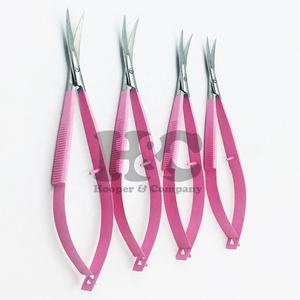 Ciseaux à sourcils roses de qualité supérieure, à pointe incurvée, en acier inoxydable, tranchants, avec logo, offre de ciseaux de haute qualité en gros - Product Image 5