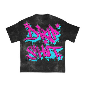 Camisetas de algodón 100% pesadas con cuello redondo personalizadas, camisetas de manga corta con estampado gráfico de gran tamaño para hombre - Product Image 6