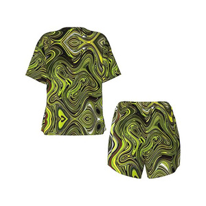 Conjunto Deportivo para Mujer, Camiseta y Pantalones Cortos, Corte Regular, 100% Algodón, Transpirable, Secado Rápido, Ropa Casual, Color Personalizado, Precio Económico - Product Image 2