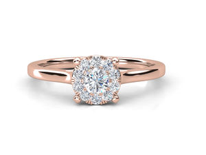 Anillo de Compromiso de Halo de Diamante Crecido en Laboratorio Redondo de Oro Sólido, Joyería Fina Clásica Personalizada para Fiesta de Boda, Aspecto de Solitario Atemporal - Product Image 4