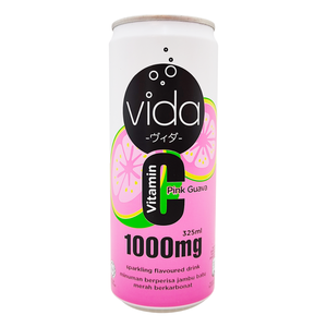 Vida <b>C</b> Sparkling Malaysia Halal Carbonated Drinks Quenching Thirst Low-Fat Fruity Pink Guava Soda Flavors Vitamin <b>C</b> Can 325ml - Product Image 2