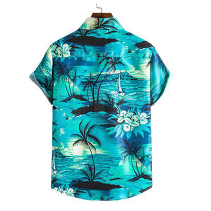 Chemise hawaïenne en polyester de haute qualité Impression personnalisée Manches courtes Chemises d'été décontractées pour hommes Chemises de plage - Product Image 2