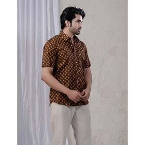 Camisas Casuales de Manga Corta Estampadas 100% Algodón para Hombre, Tejido Popelina Transpirable, Suministro ODM de una Sola Pieza - Product Image 5