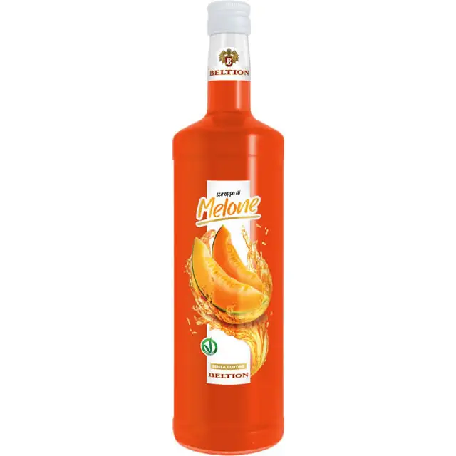 Xarope de Melão Italiano Premium 1000 ml VEGANOK certificado para ser diluído para bebidas para cocktails ou para cobertura