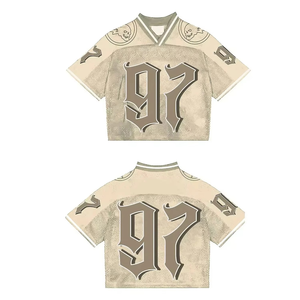 Vente en gros Streetwear Maillot de rugby surdimensionné fabricant personnalisé Maillot de football américain en maille surdimensionné à séchage rapide pour hommes - Product Image 4