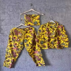 Breathable Cotton Womens <b>Pajama</b> Set Ideal Sleepwear for Warm <b>Weather</b> Comfortable Stylish Two Piece Nightwear - Product Image 1