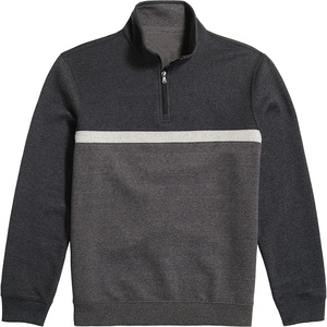 Custom Men's Lightweight Breathable Polyester/Cotton Turtleneck Half Zip Sweatshirt Plus Size <b>Drop</b> Shoulder Garment Dyed Autumn - Product Image 1