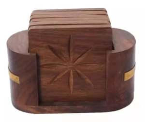 Posavasos de madera para decoración del hogar, posavasos de madera para hoteles, restaurantes, gran oferta, hecho en la India - Product Image 2