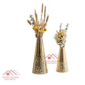 Dernier design Fabriqué en Inde Accessoires de décoration Vases à fleurs décoratifs finis en or Vases en métal de taille personnalisée Décorations - Product Image 2