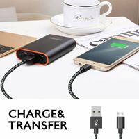 Câble de charge USB 2.0 Micro USB en nylon tressé noir de 3 pieds et 6 pieds, 2A 3A, charge rapide, PVC, montres intelligentes, alliage d'aluminium, cuivre pur
